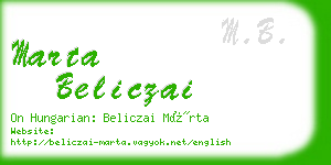 marta beliczai business card